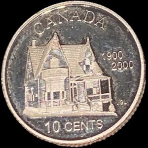 Canadian 10 Cents Coin 1900-2000,mintage 70,000